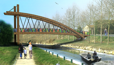 Passerelle sur le canal de l’Ourcq