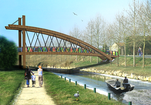 Passerelle sur le canal de l’Ourcq